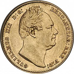 Large Obverse for Sovereign 1833 coin