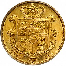 Large Reverse for Sovereign 1831 coin