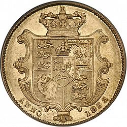Large Reverse for Sovereign 1833 coin