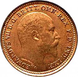 Large Obverse for Third Farthing 1902 coin
