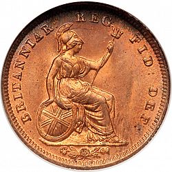 Large Reverse for Third Farthing 1844 coin