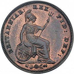 Large Reverse for Third Farthing 1835 coin