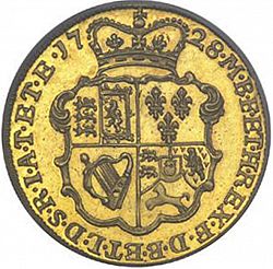 Large Reverse for Half Guinea 1728 coin