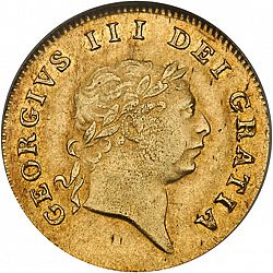 Large Obverse for Half Guinea 1809 coin