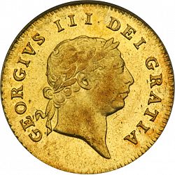 Large Obverse for Half Guinea 1810 coin