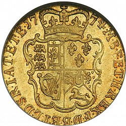 Large Reverse for Half Guinea 1774 coin