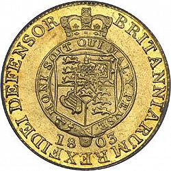 Large Reverse for Half Guinea 1803 coin