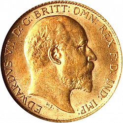 Large Obverse for Half Sovereign 1910 coin