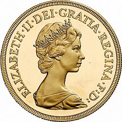 Large Obverse for Half Sovereign 1980 coin