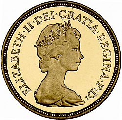 Large Obverse for Half Sovereign 1982 coin