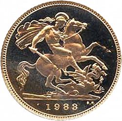 Large Reverse for Half Sovereign 1983 coin