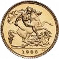 Large Reverse for Half Sovereign 1986 coin