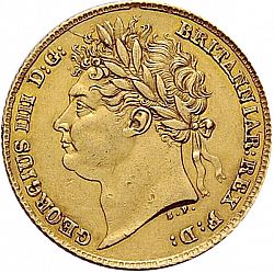Large Obverse for Half Sovereign 1824 coin