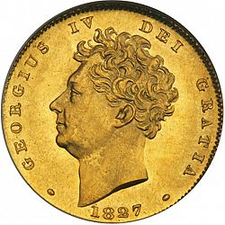 Large Obverse for Half Sovereign 1827 coin