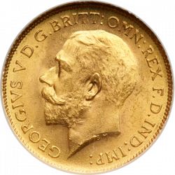 Large Obverse for Half Sovereign 1915 coin