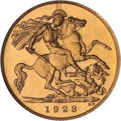 Large Reverse for Half Sovereign 1923 coin