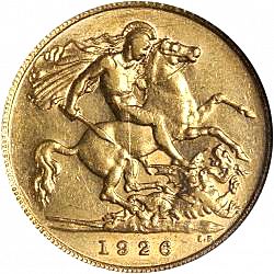 Large Reverse for Half Sovereign 1926 coin