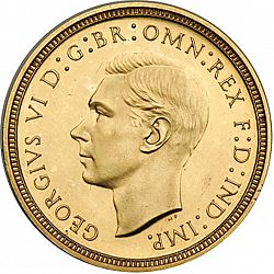 Large Obverse for Half Sovereign 1937 coin