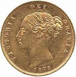 Large Obverse for Half Sovereign 1879 coin