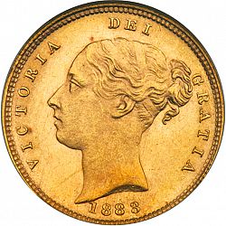 Large Obverse for Half Sovereign 1883 coin