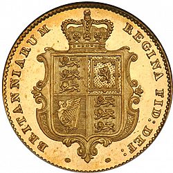 Large Reverse for Half Sovereign 1853 coin