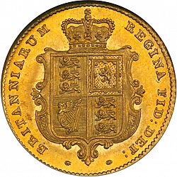 Large Reverse for Half Sovereign 1856 coin