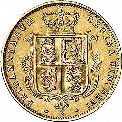 Large Reverse for Half Sovereign 1876 coin