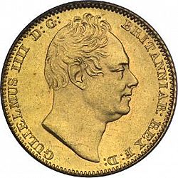 Large Obverse for Half Sovereign 1834 coin