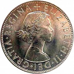 Large Obverse for Halfcrown 1954 coin