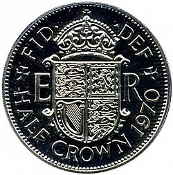 Large Reverse for Halfcrown 1970 coin