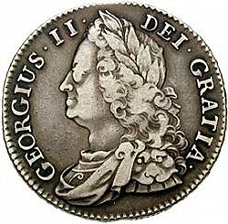 Large Obverse for Halfcrown 1743 coin