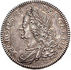 Large Obverse for Halfcrown 1746 coin