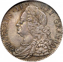Large Obverse for Halfcrown 1751 coin