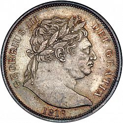 Large Obverse for Halfcrown 1816 coin