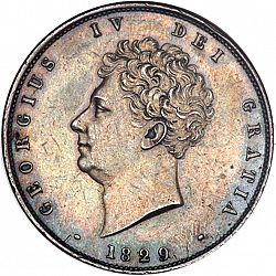 Large Obverse for Halfcrown 1829 coin
