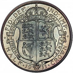 Large Reverse for Halfcrown 1911 coin
