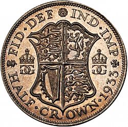 Large Reverse for Halfcrown 1933 coin