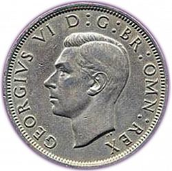 Large Obverse for Halfcrown 1952 coin
