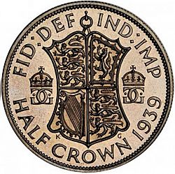 Large Reverse for Halfcrown 1939 coin