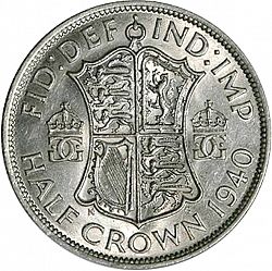 Large Reverse for Halfcrown 1940 coin