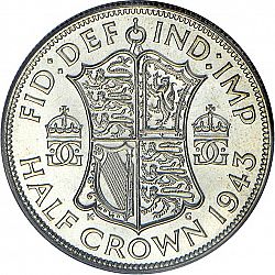 Large Reverse for Halfcrown 1943 coin