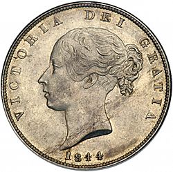 Large Obverse for Halfcrown 1844 coin