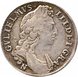 Large Obverse for Halfcrown 1696 coin