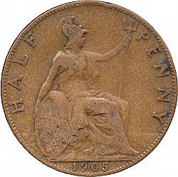Large Reverse for Halfpenny 1905 coin
