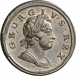 Large Obverse for Halfpenny 1718 coin