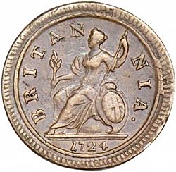 Large Reverse for Halfpenny 1724 coin