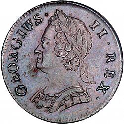 Large Obverse for Halfpenny 1743 coin