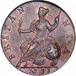 Large Reverse for Halfpenny 1731 coin