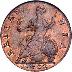 Large Reverse for Halfpenny 1732 coin
