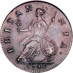 Large Reverse for Halfpenny 1743 coin